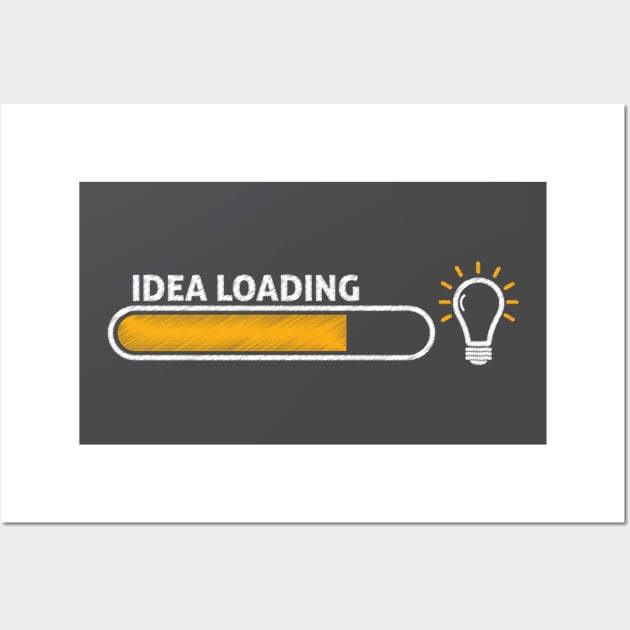 Idea Loading Shirt with Light Bulb and Loading Bar Long Sleeve Wall Art by Aestrix